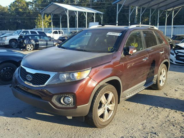 5XYKU4A66CG271585 - 2012 KIA SORENTO EX MAROON photo 2