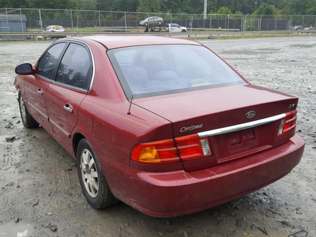 KNAGD128225183710 - 2002 KIA OPTIMA MAG RED photo 3