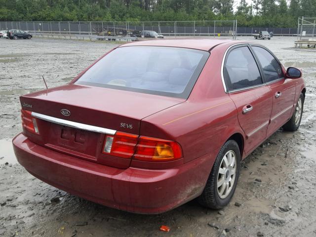 KNAGD128225183710 - 2002 KIA OPTIMA MAG RED photo 4