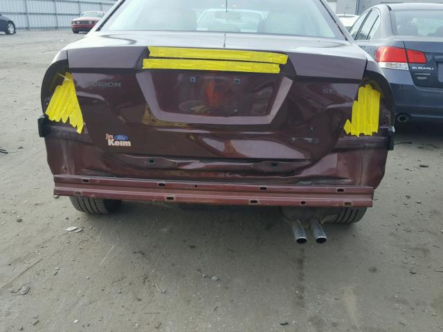 3FAHP0HA4CR164731 - 2012 FORD FUSION SE RED photo 9