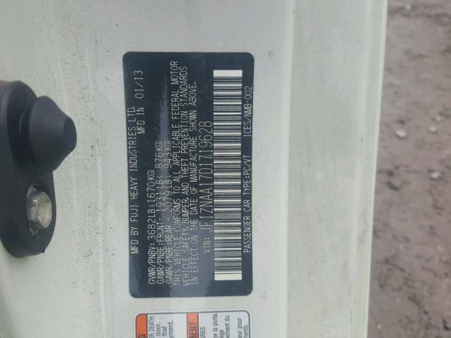 JF1ZNAA17D1719628 - 2013 TOYOTA SCION FR-S WHITE photo 10