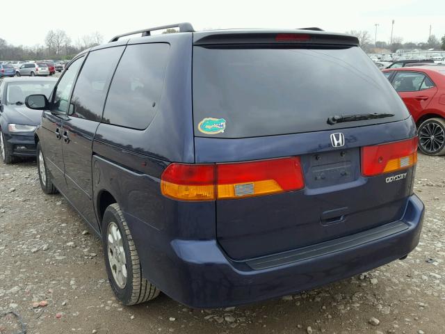 5FNRL18074B054346 - 2004 HONDA ODYSSEY EX BLUE photo 3