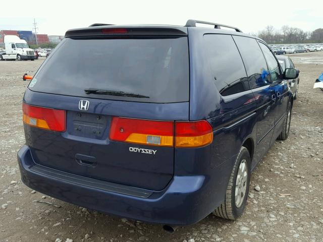 5FNRL18074B054346 - 2004 HONDA ODYSSEY EX BLUE photo 4