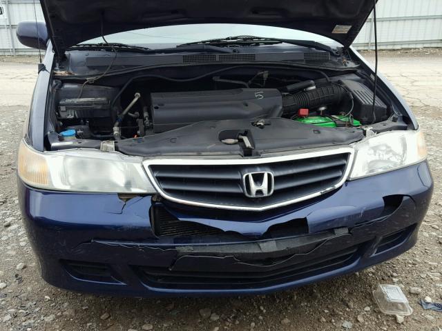 5FNRL18074B054346 - 2004 HONDA ODYSSEY EX BLUE photo 7