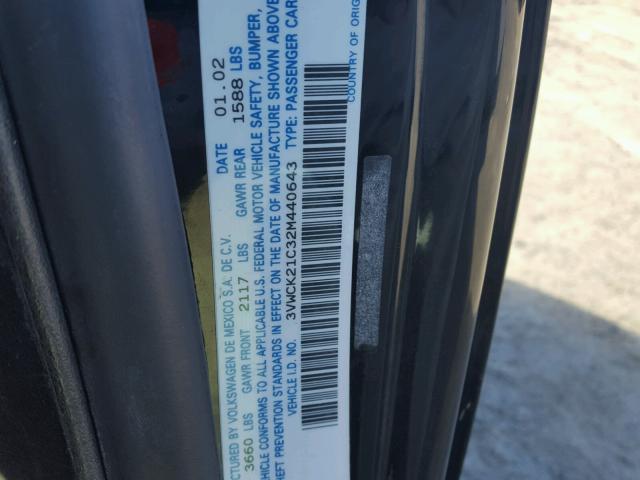3VWCK21C32M440643 - 2002 VOLKSWAGEN NEW BEETLE 黑色 照片 10