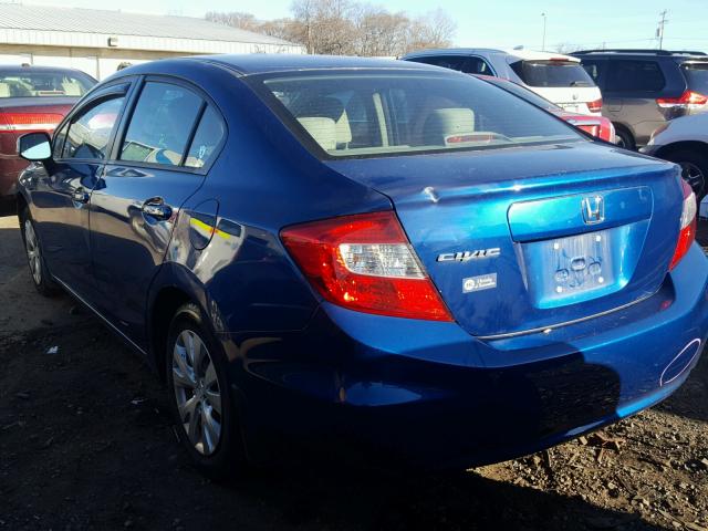 2HGFB2F53CH506121 - 2012 HONDA CIVIC LX BLUE photo 3