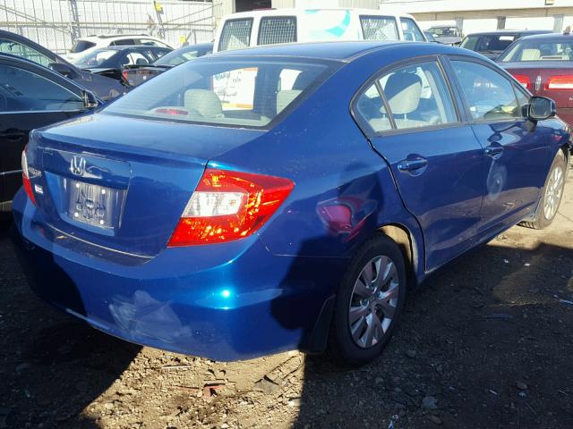 2HGFB2F53CH506121 - 2012 HONDA CIVIC LX BLUE photo 4