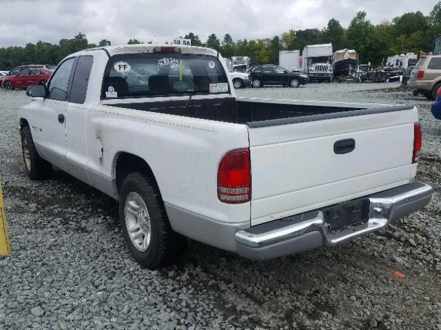 1B7GL22X11S178419 - 2001 DODGE DAKOTA WHITE photo 3