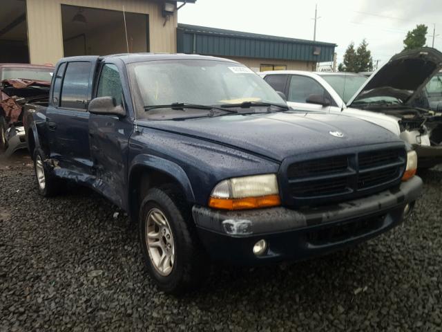 1B7HL38X42S512431 - 2002 DODGE DAKOTA QUA BLUE photo 1