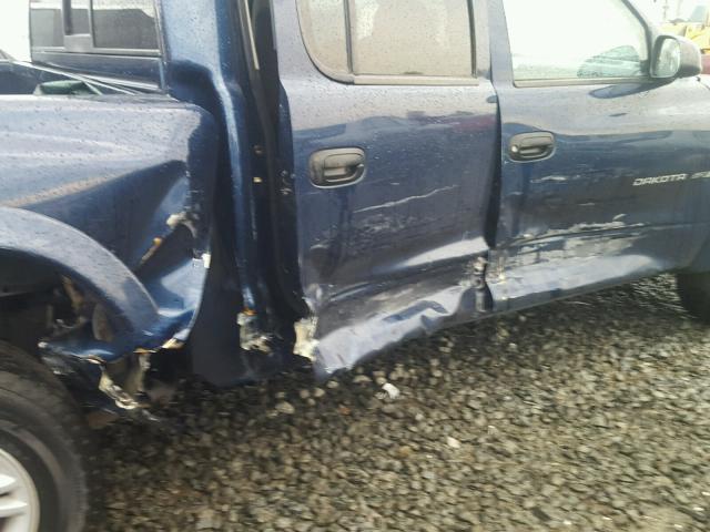 1B7HL38X42S512431 - 2002 DODGE DAKOTA QUA BLUE photo 9