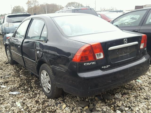 1HGES16503L021427 - 2003 HONDA CIVIC LX BLACK photo 3