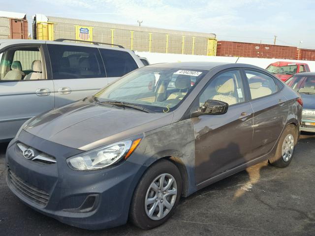 KMHCT4AE9EU698822 - 2014 HYUNDAI ACCENT GLS TAN photo 2