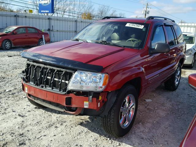 1J8GW58J42C231064 - 2002 JEEP GRAND CHER RED photo 2