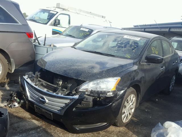 3N1AB7AP2FL674216 - 2015 NISSAN SENTRA S BLACK photo 2