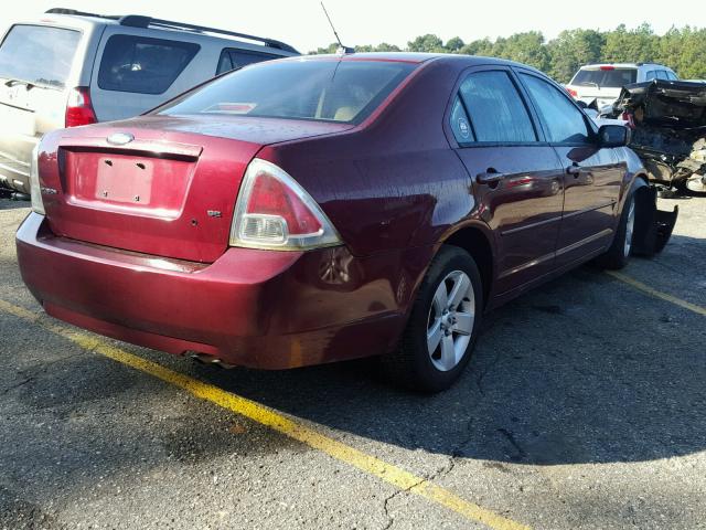 3FAHP07ZX7R164729 - 2007 FORD FUSION SE BURGUNDY photo 4