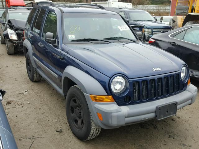 1J4GL48K05W557007 - 2005 JEEP LIBERTY SP BLUE photo 1