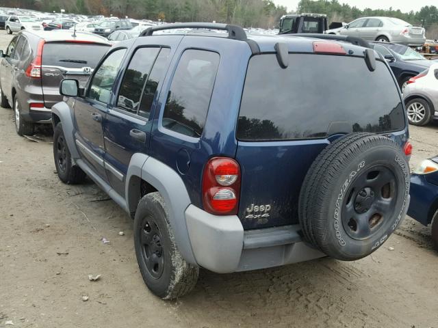 1J4GL48K05W557007 - 2005 JEEP LIBERTY SP BLUE photo 3