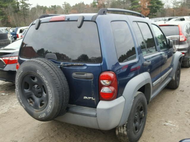 1J4GL48K05W557007 - 2005 JEEP LIBERTY SP BLUE photo 4