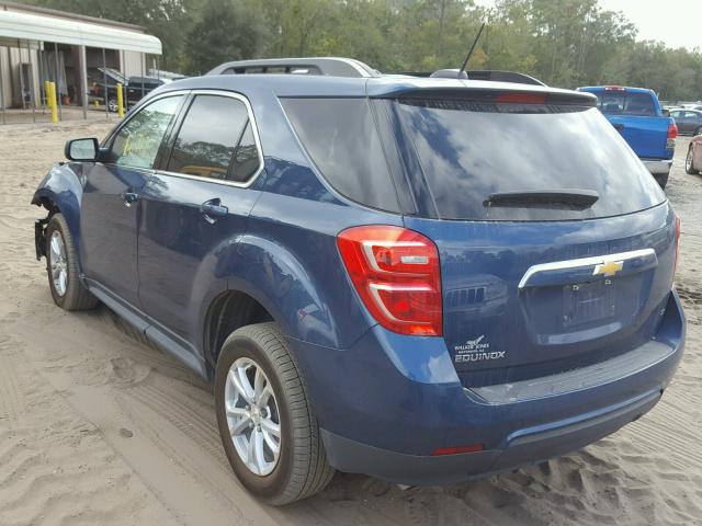 2GNALCEK7H6190722 - 2017 CHEVROLET EQUINOX LT BLUE photo 3