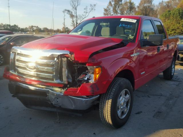 1FTFW1ET1CKD75549 - 2012 FORD F150 SUPER RED photo 2