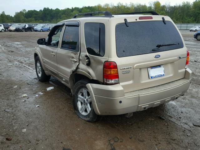 1FMCU59HX7KC09425 - 2007 FORD ESCAPE HEV TAN photo 3