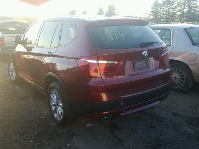 5UXWX9C59E0D26017 - 2014 BMW X3 XDRIVE2 RED photo 3