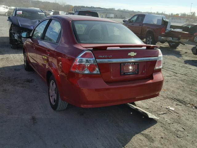 KL1TG5DE3BB147682 - 2011 CHEVROLET AVEO LT RED photo 3