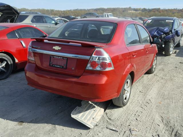 KL1TG5DE3BB147682 - 2011 CHEVROLET AVEO LT RED photo 4