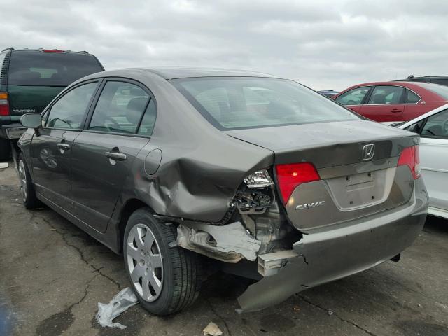 1HGFA16527L125740 - 2007 HONDA CIVIC LX GRAY photo 3