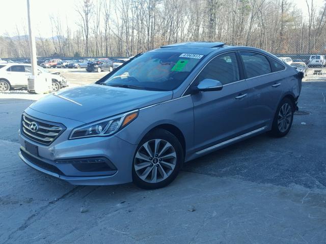 5NPE34AF2GH377367 - 2016 HYUNDAI SONATA SPO GRAY photo 2