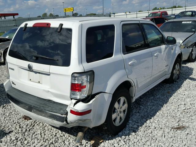 4M2CU81Z98KJ43603 - 2008 MERCURY MARINER WHITE photo 4