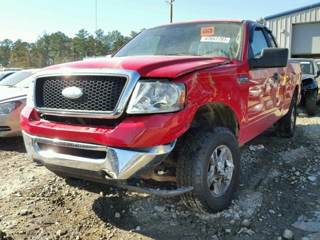 1FTPX14V77FA09923 - 2007 FORD F150 RED photo 2