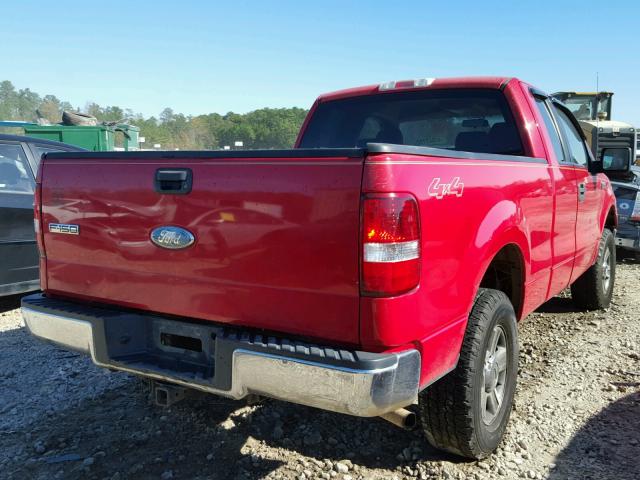 1FTPX14V77FA09923 - 2007 FORD F150 RED photo 4