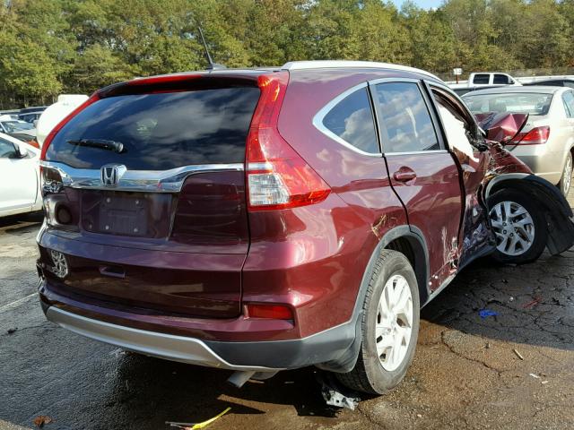 2HKRM3H79FH528632 - 2015 HONDA CR-V EXL BURGUNDY photo 4