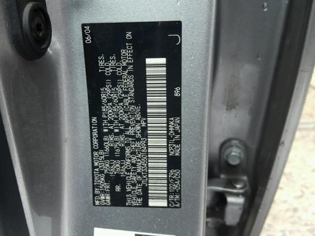 JTLKT334550184993 - 2005 TOYOTA SCION XB SILVER photo 10