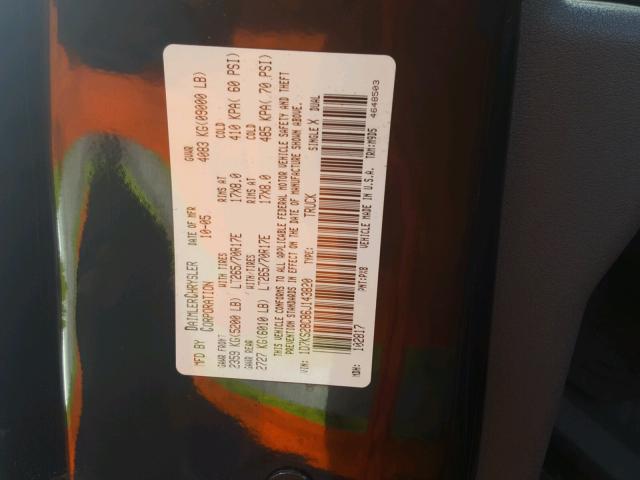 1D7KS28C86J143820 - 2006 DODGE RAM 2500 S BLACK photo 10