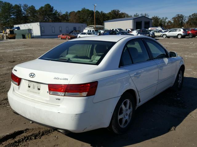 5NPEU46F96H093786 - 2006 HYUNDAI SONATA GLS WHITE photo 4