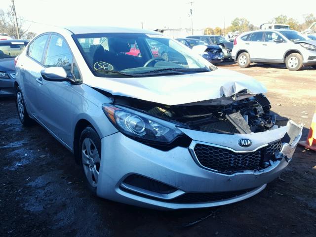 KNAFK4A68G5495136 - 2016 KIA FORTE LX SILVER photo 1