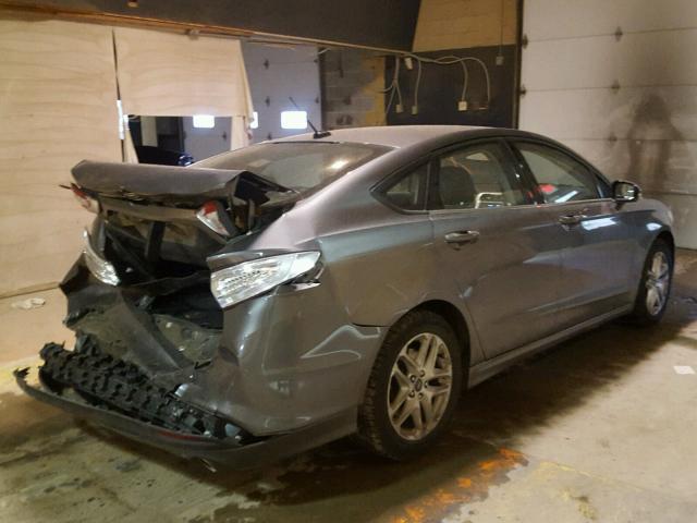 3FA6P0H7XDR350254 - 2013 FORD FUSION SE GRAY photo 4