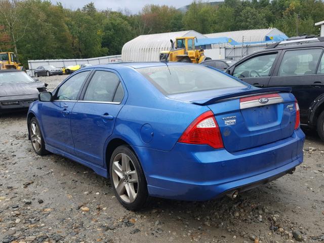 3FAHP0DC2BR187253 - 2011 FORD FUSION SPO BLUE photo 3