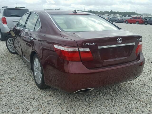 JTHBL46F785066562 - 2008 LEXUS LS 460 BURGUNDY photo 3