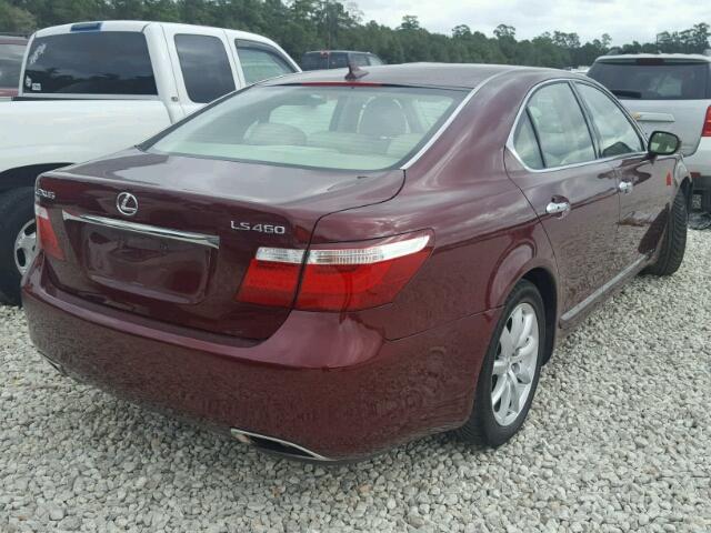 JTHBL46F785066562 - 2008 LEXUS LS 460 BURGUNDY photo 4