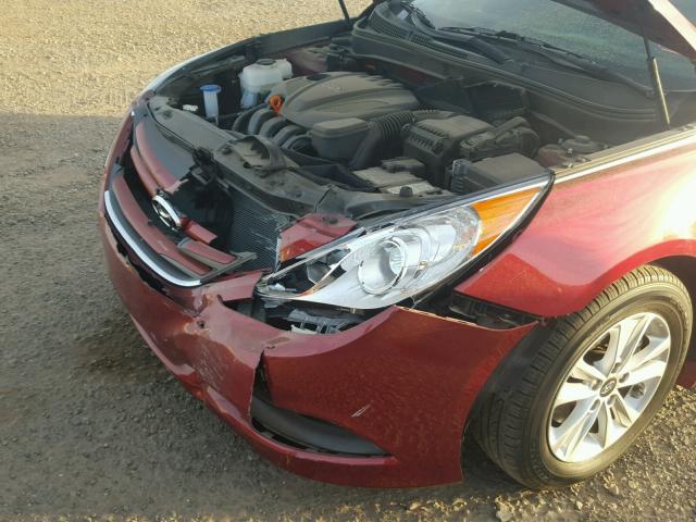 5NPEB4AC8EH944624 - 2014 HYUNDAI SONATA GLS RED photo 9