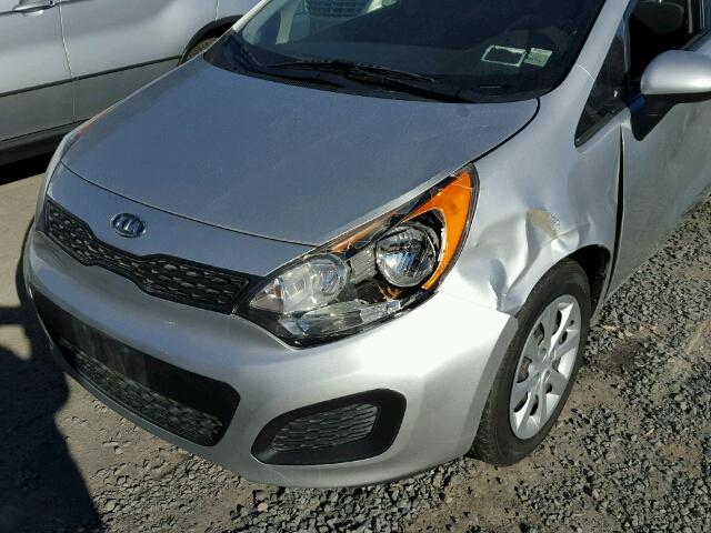 KNADM5A38D6126005 - 2013 KIA RIO LX SILVER photo 9