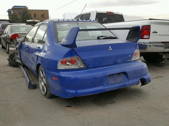 JA3AH86F53U123621 - 2003 MITSUBISHI LANCER EVO BLUE photo 3