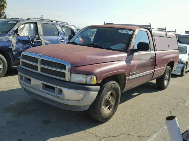 1B7HC16Z71S726725 - 2001 DODGE RAM 1500 BURGUNDY photo 2