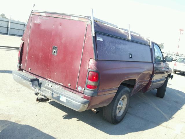 1B7HC16Z71S726725 - 2001 DODGE RAM 1500 BURGUNDY photo 4