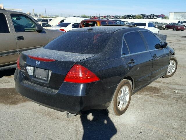 1HGCM56777A193045 - 2007 HONDA ACCORD EX BLACK photo 4