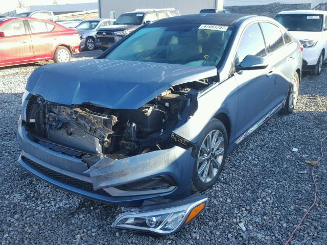 5NPE34AF6GH430930 - 2016 HYUNDAI SONATA SPO BLUE photo 2