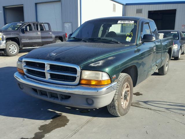 1B7GL22X7XS151556 - 1999 DODGE DAKOTA GREEN photo 2